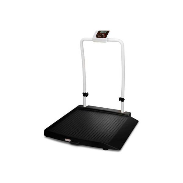 Rice Lake Weighing Systems Rice Lake 350-10-2 Single Ramp Wheelchair Scale with Handrail, 1000 lb x 0.2 lb 141445 - main